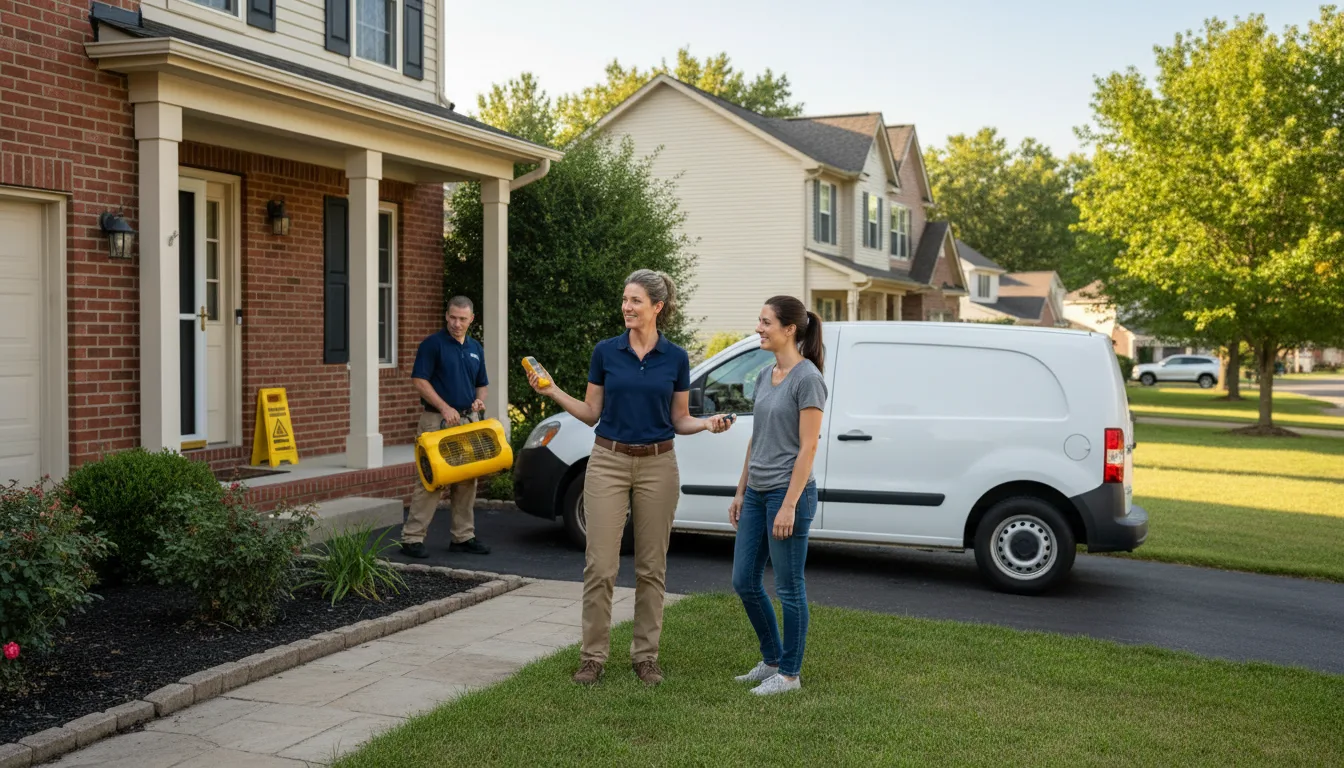 Residential water damage restoration in Bismarck, IL